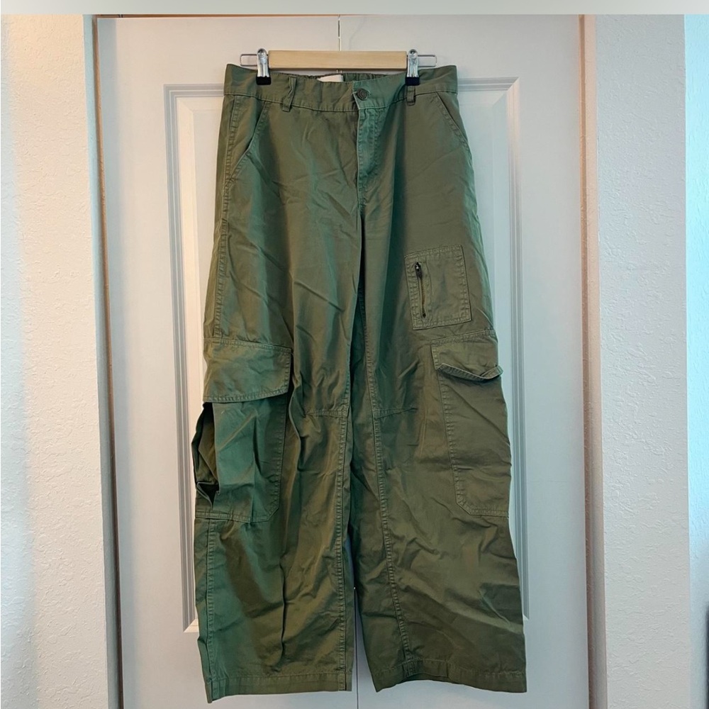 BDG Urban Outfitters Rae Essential Carpenter Pant Olive Green Cargo Wide Size 4